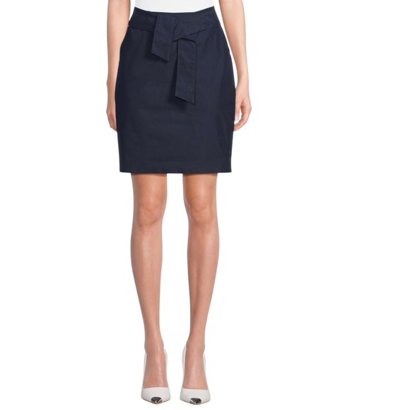 DKNY Front-Tie Classic Blue Mini Skirt NWT Size 12 - Picture 1 of 8